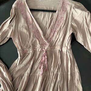 Lucky Brand Embroidered Babydoll top